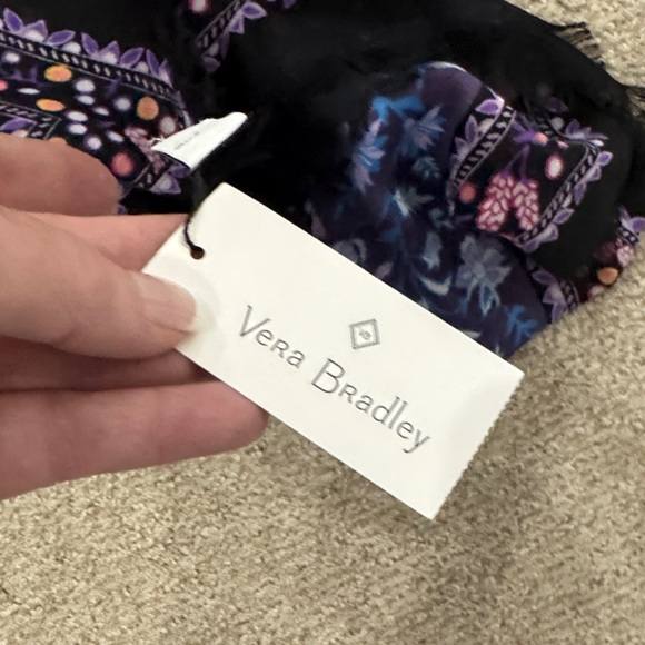 Vera Bradley Floral Scarf in Black and Blue - Picture 4 of 4